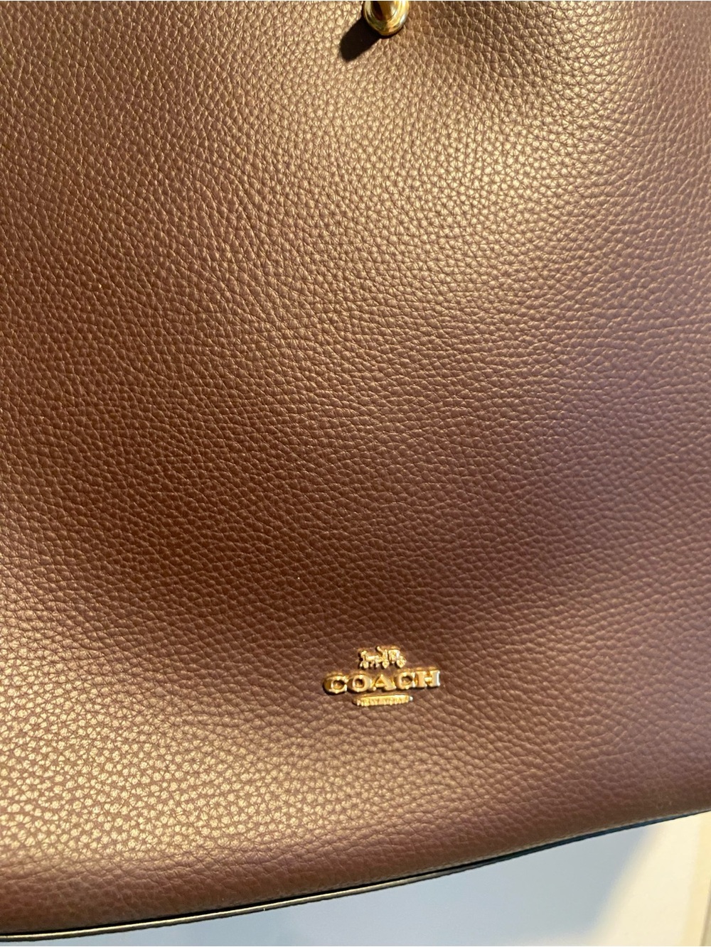 Coach Market Tote Oxblood Burgundy Pebbled Leather Gold Hardware - Picture 3 of 16
